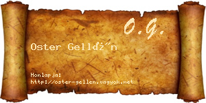 Oster Gellén névjegykártya